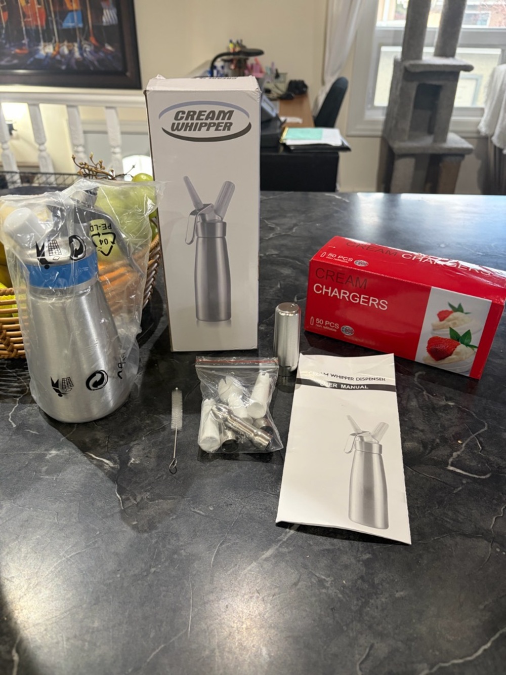 Professional Whipped Cream Dispenser~6 Decorating Nozzles~N20 Charger 🧁🎂